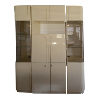 1980 Glam Wall Unit Display Cabinet For Sale