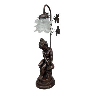 Vintage French Figural Table Light For Sale