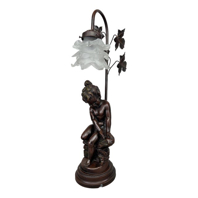 Vintage French Figural Table Light For Sale