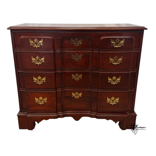 Vintage Federal Style Chest of Drawers / Commode featuring High Quality Mahogany Construction, Traditional Block Front...