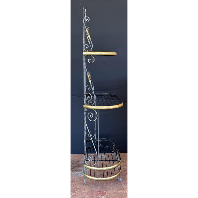 Early 20th Century French Boulangerie Stand or Baker's Rack of Wrought Iron and Brass For Sale - Image 5 of 12