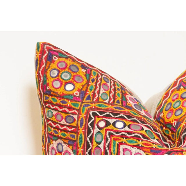 Jiya Rajasthani Embroidered Decorative Pillow For Sale - Image 4 of 8
