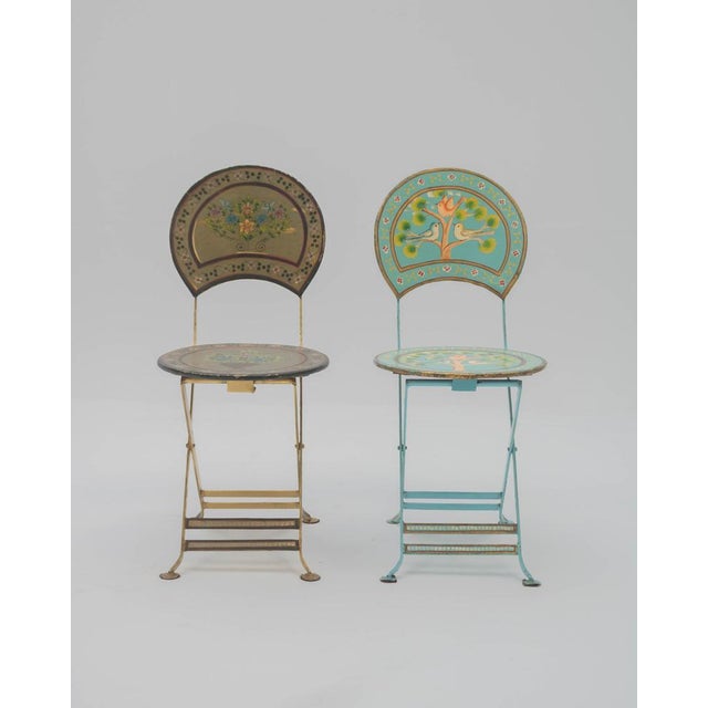 1940s Folk-Art-Style Folding Chairs, 1940s, Set of 2 For Sale - Image 5 of 16