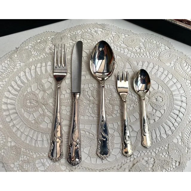 Vintage Cutlery Stainless Steel Set Solingen in Original Case, Germany, 1950s, Set of 60 For Sale - Image 7 of 9