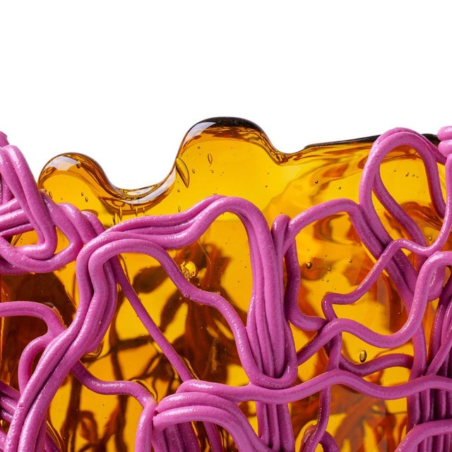 Spaghetti Special Vase in Amber by Gaetano Pesce for Fish Design For Sale - Image 6 of 10