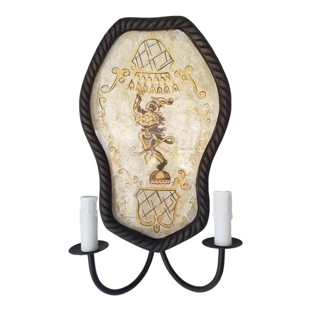 Whimsical Painted Wall Sconce For Sale