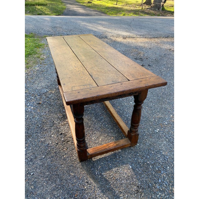 17th Century Jacobean 3 Plank Oak Refectory Table For Sale - Image 9 of 13