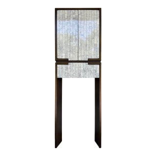 Jonathan Charles Modern Eggshell Gaia Bar Cabinet For Sale