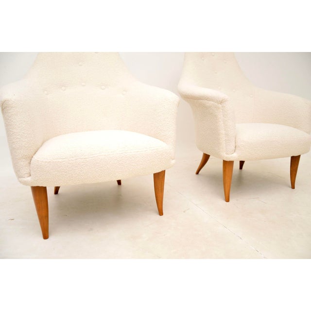 Brown Vintage Swedish Lounge Chairs attributed to Kerstin Horlin Holmquist for Nordiska Kompaniet, 1960s, Set of 2 For Sale - Image 8 of 9