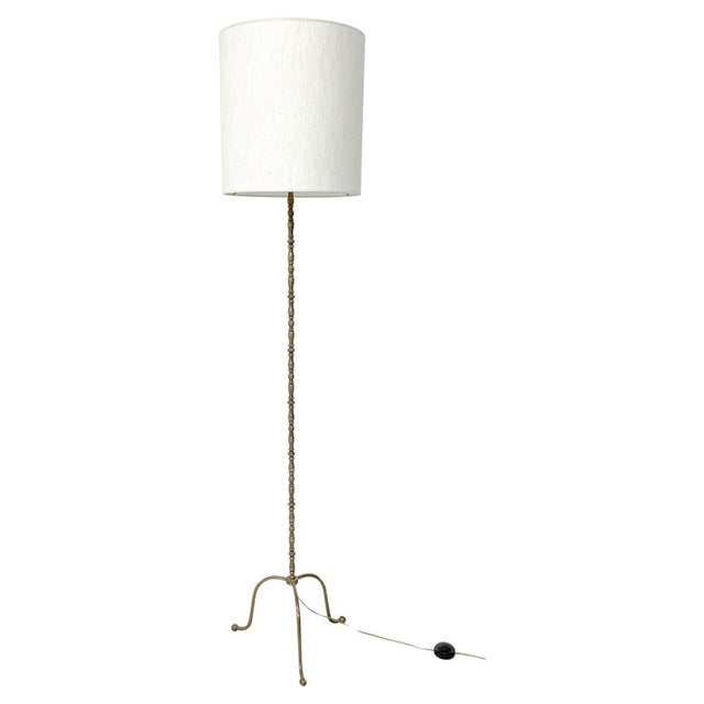 Metal Mid-Century Modern Brass Floor Lamp, 1940s For Sale - Image 7 of 7