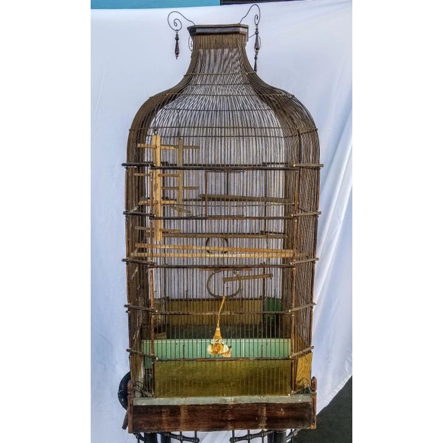 French Country Antique English Victorian Birdcage For Sale - Image 3 of 12
