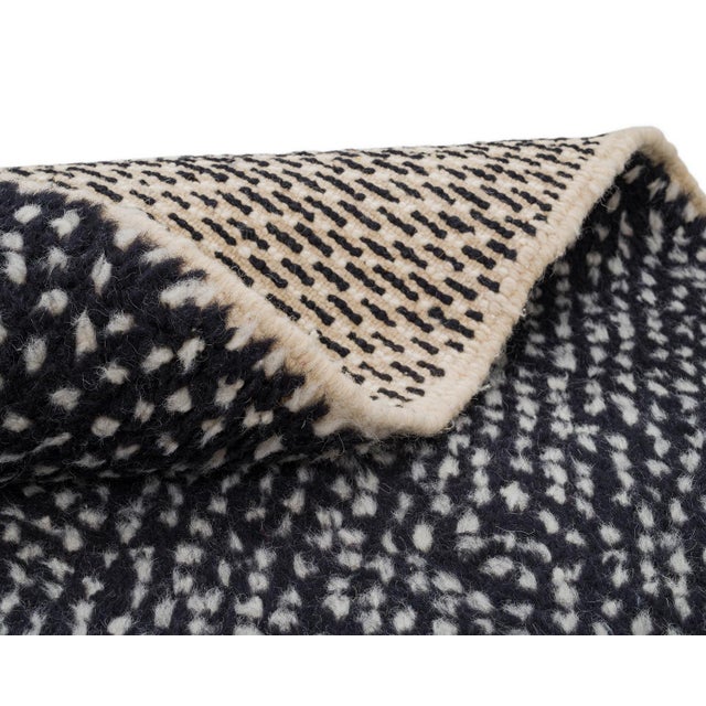 Black Hand-Knotted Wool Premium Rug by Azele Studio For Sale - Image 8 of 13