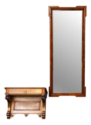 Vintage Wall Mirror with Console, Set of 2