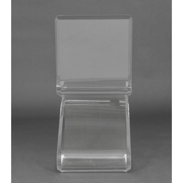 Plastic Clear Acrylic "Z" Chair For Sale - Image 7 of 7