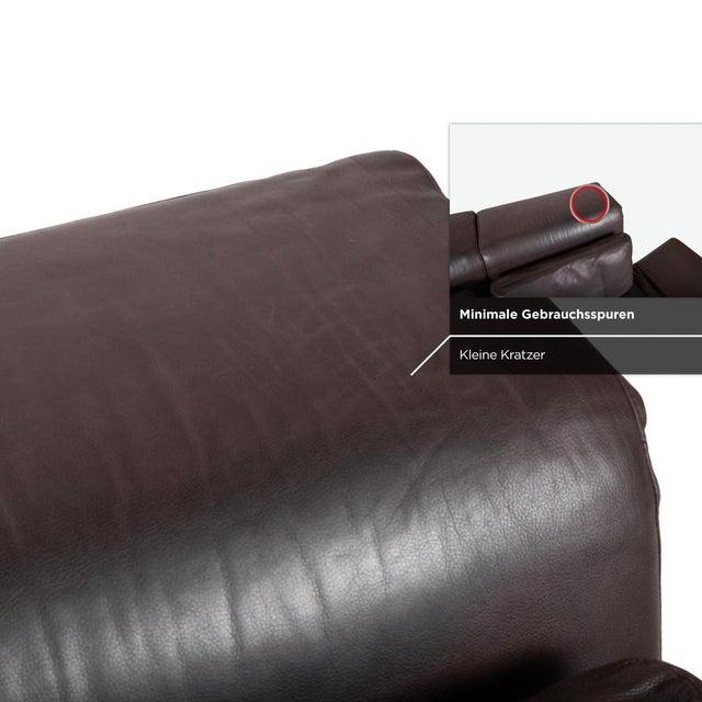 Moule Set Leather Corner Sofa and Ottoman in Brown Chrome with Manual Function from Brühl, Set of 2 For Sale - Image 14 of 18