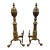19th Century Antique American Brass and Cast Iron Fireplace Andirons W. Ball and Claw Feet For Sale