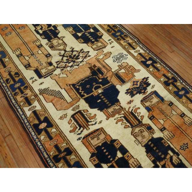 Vintage Zabihi Collection Persian Pictorial Balouch Gallery Rug - 4'8" x 11'1" For Sale - Image 4 of 11