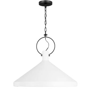 Suzanne Kasler By Visual Comfort Studio Lyon Large 1-Light Pendant in Matte White For Sale
