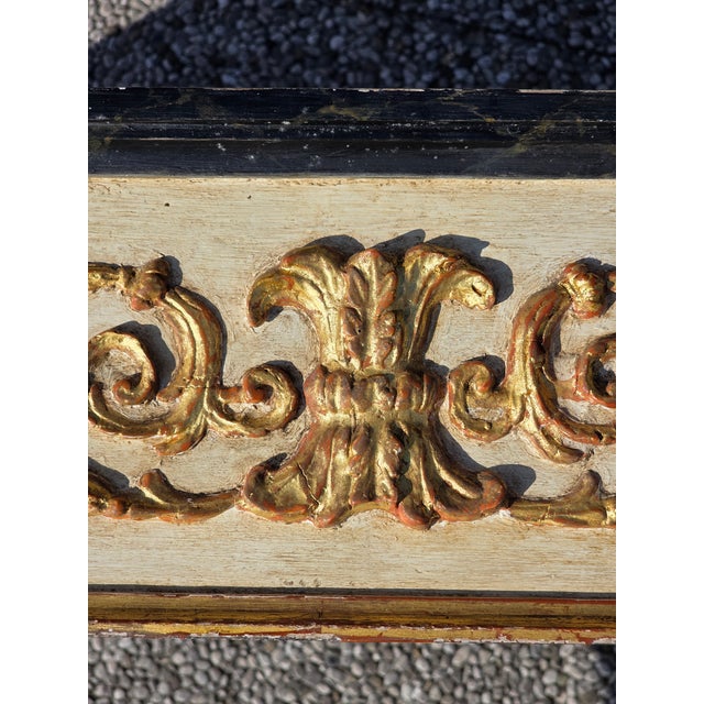 1900 - 1909 Louis XVI Empire Style Lacquered and Gilded Console Table, 1900 For Sale - Image 5 of 13