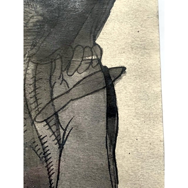 White Pair of Framed Work on Paper by Jose Luis Cuevas For Sale - Image 8 of 12