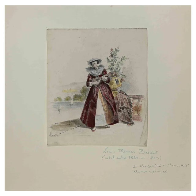 Louis Thomas Bardel, Portrait of a Lady, Lithograph, Early 19th Century For Sale