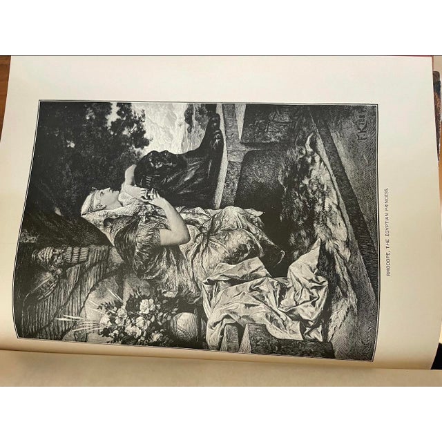 Set of Eight (8) 1896 Character Sketches of Romance Fiction and the Drama Leather Antique Books Decorative Book Bookshelf Decor For Sale - Image 4 of 6