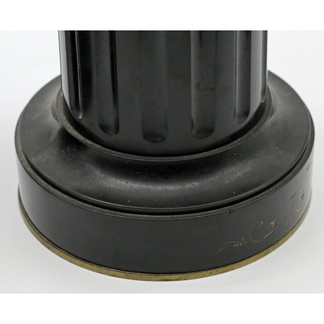 Grand Tour Pair of French Grand Tour Bronze Warwick Vases on Belgian Marble Plinths For Sale - Image 3 of 12