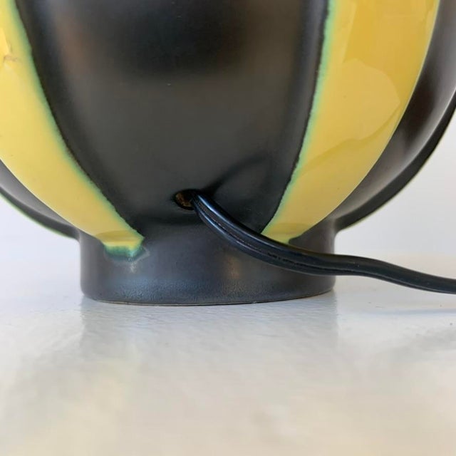 Black Decorative Ceramic Table Lamp, 1950 For Sale - Image 8 of 12