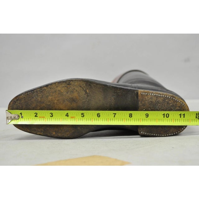 Vintage Maxwell London English Leather Black & Brown Horse Riding Boots W/ Trees For Sale - Image 18 of 18