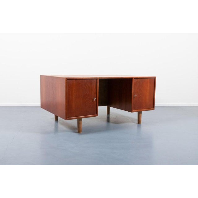 Modern Danish Architectural Teak Desk, 1950s For Sale - Image 6 of 18