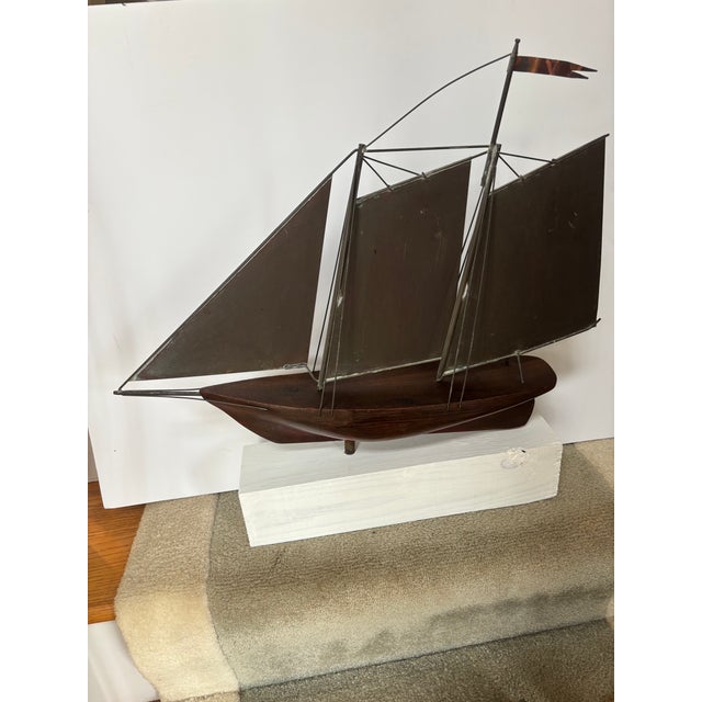 Wood Copper Clipper Ship Weathervane For Sale - Image 7 of 13