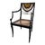Vintage Regency Style Ebonized Armchair With Cane Seat For Sale