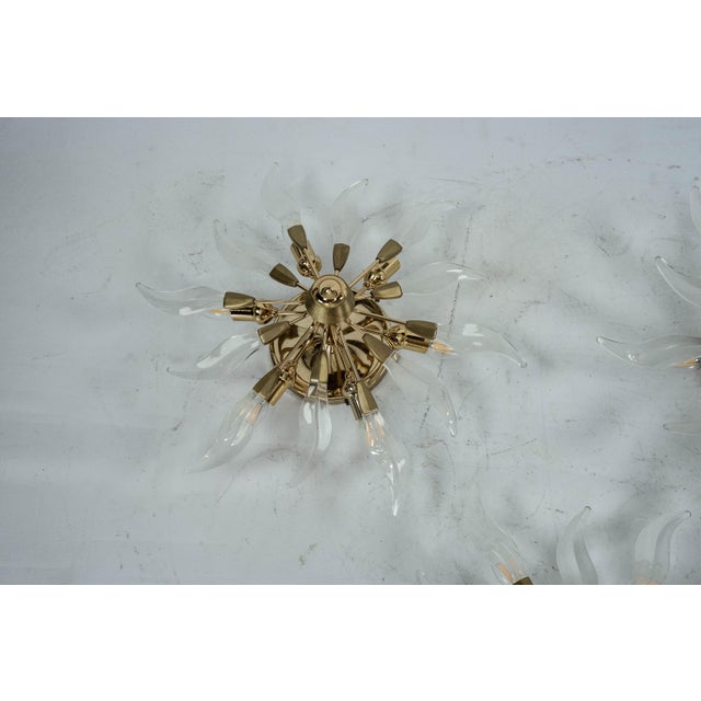 Brass and Crystal Ceiling Lamps, Italy, 1970s, Set of 3 For Sale - Image 4 of 18