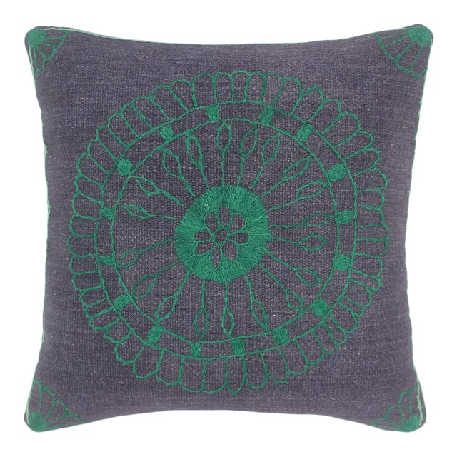 Dunbar Kilim Suzani Handmade Pillow For Sale