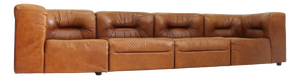 Vintage Modular Sofa in Cognac Leather, Italy, 1970s, Set of 4