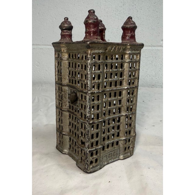 Figurative Antique a.c. Williams Cast Iron Skyscraper Coin Still Bank Made in Ohio 1900-20s For Sale - Image 3 of 10