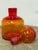 Italian Italian Hand Blown Fire Orange Glass Decanter For Sale - Image 3 of 12