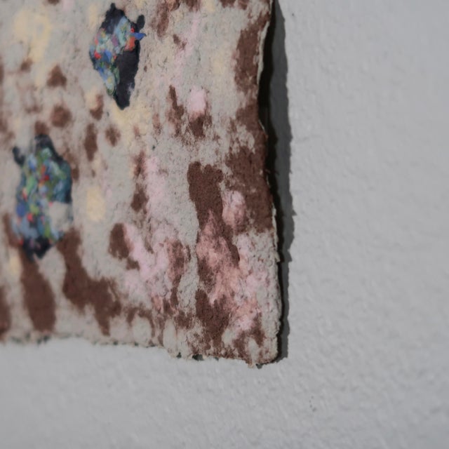 Original Abstract Textured Fiber Base Mixed Media Painting in Soft Grey, Pink, and Earth Tones by Casey R Klein For Sale - Image 15 of 16