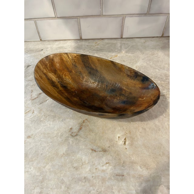 Late 19th Century 19th Century Large Oval Cattle Horn Bowl For Sale - Image 5 of 9