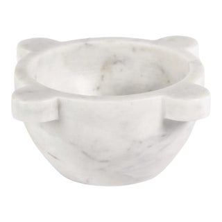 Ross Marble Mortar / Condiment Bowl, Medium, White For Sale