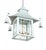 Chinoiserie Vintage Chinoiserie Light Blue Iron Four-Lamp Pagoda Chandelier For Sale - Image 3 of 11