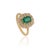 VR Jewels VRJewels Vintage Cluster Diamond 1.81 Carats Emerald Ring in 14k Gold Size 4, New For Sale - Image 4 of 18