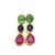 Bochic "Capri" Vintage Emerald, Ruby & Sapphire Earrings Set 18K Gold & Silver For Sale - Image 4 of 18