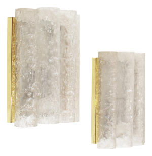 Wall Lamps in Brass and Glass from Doria Leuchten, 1970s, Set of 2