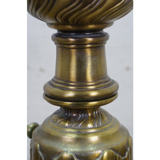 Brass Vintage Brass Hollywood Regency Baluster Oil Lantern Table Lamp For Sale - Image 8 of 14