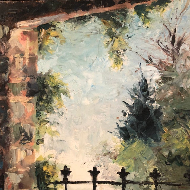 Abstract Original Vintage Abstract Impressionist Landscape Painting For Sale - Image 3 of 6