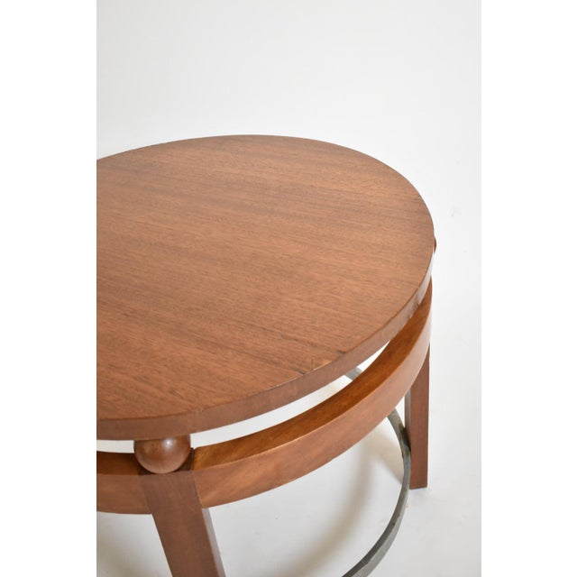 1930s Vintage Round Wooden Pedestal Table, 1930s For Sale - Image 5 of 6