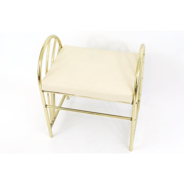 1980's Art Deco Style Gold Metal Vanity Bench Chairish