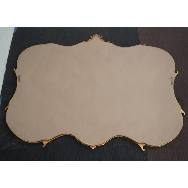 Vintage Gold Leaf Frame Horizontal Over Mantle Mirror For Sale - Image 11 of 11
