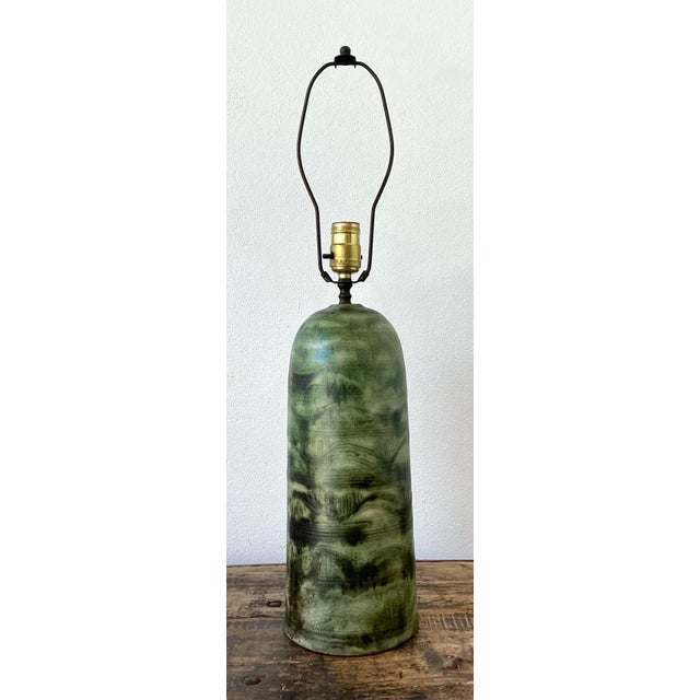 Vintage Hand Painted Ceramic Lamp For Sale - Image 9 of 12